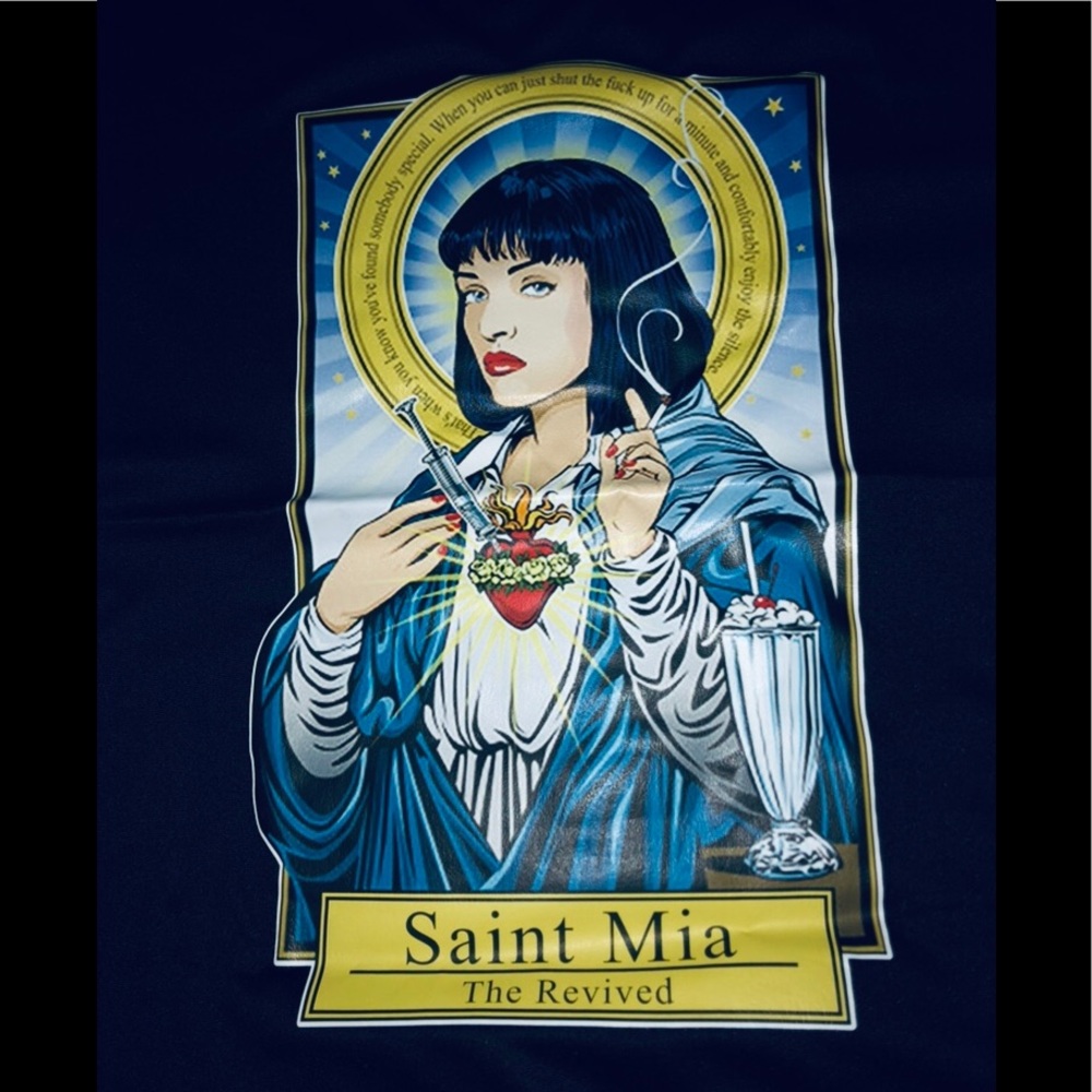 Virgin Mary Pulp Fiction soft Tee Black